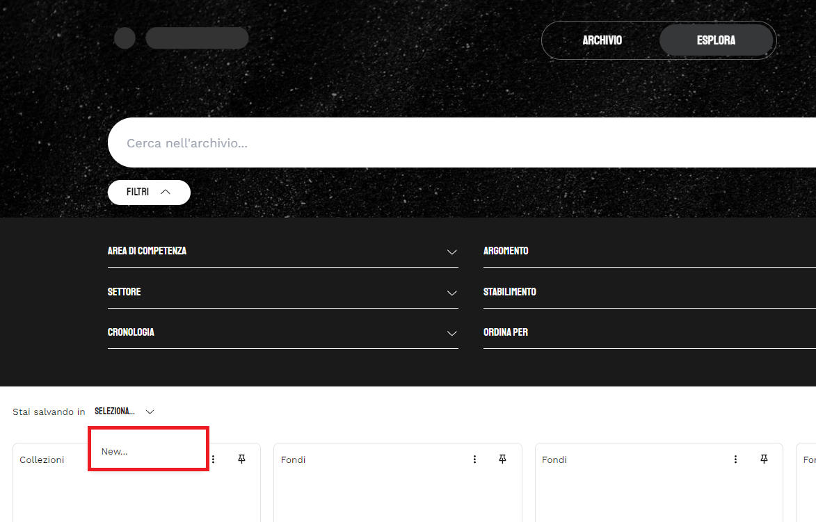immagine seleziona nuova collezione